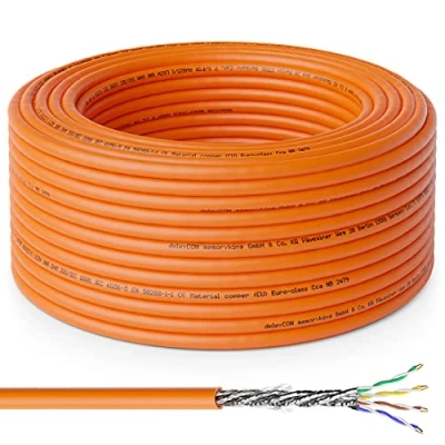 Abbildung von deleyCON 20m CAT.7 Verlegekabel Kupfer Starr S/FTP PIMF Netzwerkkabel Installationskabel LAN Kabel Ethernet Datenkabel Gigabit CAT7 10 Gbit 1000 MHz LSZH Halogenfrei BauPVO GHMT Zertifiziert