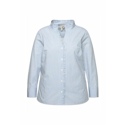Abbildung von Ulla Popken Hemdbluse, Damen, Größe: 50/52, Sky blue