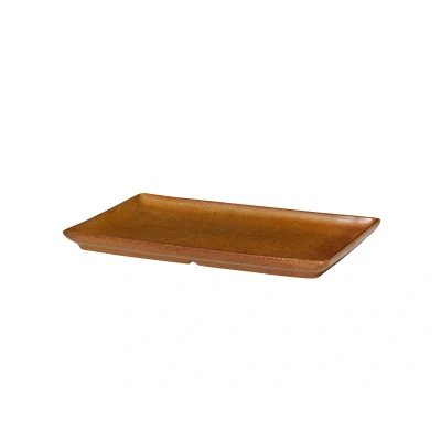 Abbildung von Broste Copenhagen Eli Caramel Brown Teller eckig 20 cm