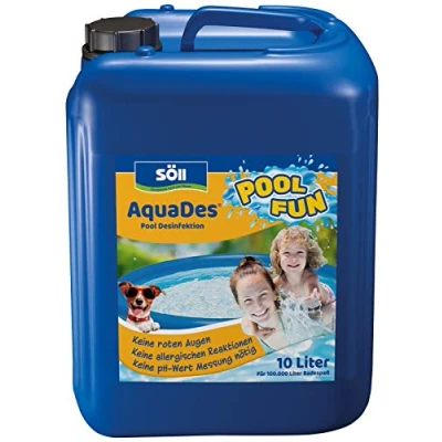 Abbildung von Söll 80426 AquaDes, 10 l Pool Desinfektion, Poolreinigung, Wasserpflege gegen Bakterien und Keime, Desinfektionmittel für Planschbecken Schwimmbecken Kinderpool