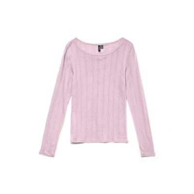 Abbildung von Vero Moda Vmlisa Pointelle Langarmshirt pinkaboo, Damen, Größe: Large, Pink a boo