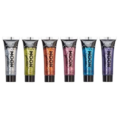 Abbildung von Moon Glitter Gel mit klassischem feinem 12ml Set 6 Farben Glitzer Gesichtsfarbe