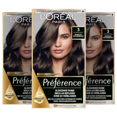 Abbildung von L&#039;Or&eacute;al Paris Pr&eacute;f&eacute;rence 3 Dunkles Naturbraun Coloration 1Stk