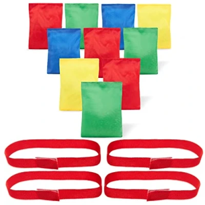 Abbildung von KreativeKraft Outdoor Spiele für Kinder Set Kindergeburtstag Draußen Party Wurfspiele Gartenspiele Eierlauf Spiel Sackhüpfen Ringe (10er Sitzsack Set)