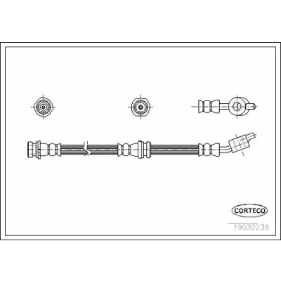 Abbildung von CORTECO 19032238 Bremsschläuche Vorderachse rechts 464 NISSAN: Almera II Schrägheck
