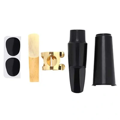 Abbildung von Dilwe 5 IN 1 Alt Saxophon Kit, ABS Mundstück mit Kappe Metallschnalle Reed Pads