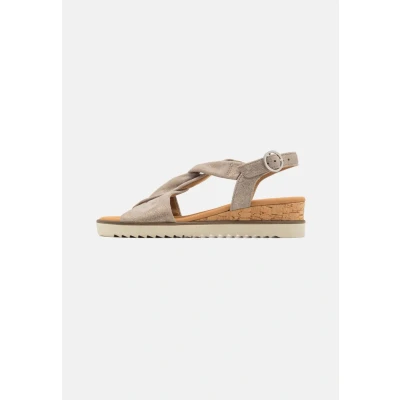 Abbildung von Gabor Damen Keilsandalen, Frauen Sandalen,Moderate Mehrweite (G),Strandschuhe,Keilsandaletten,Keilabsatz,Muschel(Kork/crem),38 EU / 5 UK