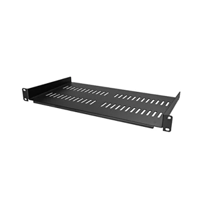 Abbildung von StarTech.com 1HE Fachboden 1U perforiertes Universal Rack Montage Server Regal für 19 Zoll Netzwerkschränke Passiv belüftet Heavy Duty bis 23kg 25cm tiefe Ablage, schwarz (CABSHELFV1U)