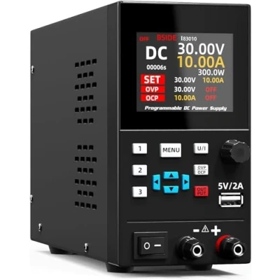Abbildung von BSIDE Programmierbares DC Labornetzteil 30V 10A 300W Geregeltes Schaltnetzteil mit 1mA Dual Feinabstimmung 4 Stelliger 6 Zeiliger Farbdisplay CC CA Mini Tischnetzteil Einstellbar für Elektronik