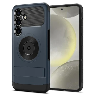 Abbildung von Spigen Slim Armor MagFit Hülle Kompatibel mit Samsung Galaxy S24, MagSafe Zubehör Metal Slate