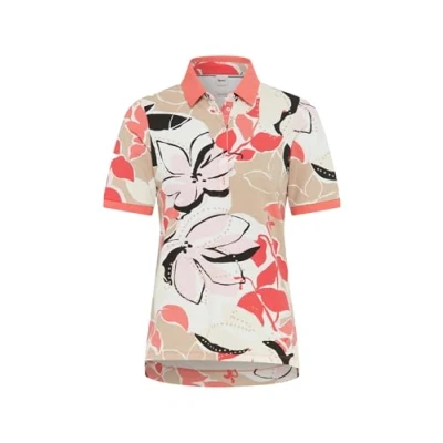 Abbildung von Style Cleo Poloshirt in Einer Pima Pique Qualität mit einem floralen Druck