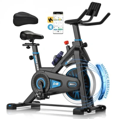 Abbildung von DMASUN Heimtrainer Fahrrad mit Magnetischem Widerstand, Leises Hometrainer Fahrrad, App Kompatibel Kinomap, Ergometer für Kardio Training zu Hause, Bis 160 Kg Belastbar