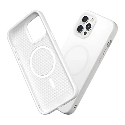 Abbildung von RhinoShield Case kompatibel mit [iPhone 12/12 Pro] SolidSuit MagSafe Stoßdämpfende &amp; schlanke Schutzhülle Premium Finish 3.5 Meter Fallschutz Klassik Weiß