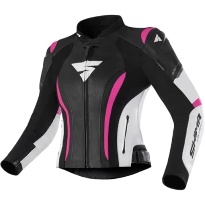 Abbildung von SHIMA Miura 2.0 Motorradjacke Leder, Damen, Sportjacke mit Rücken , Ellbogen und Schulterprotektoren, perforiertes für 2 teilige Kombi (34, Rosa)