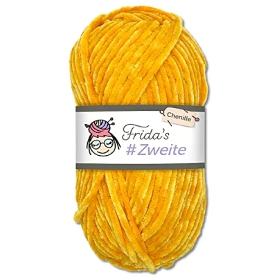 Abbildung von Frida&#039;s #Zweite Wolle 100g Chenille Amigurumi Stricken &amp; Häkeln weich (30 Senf)