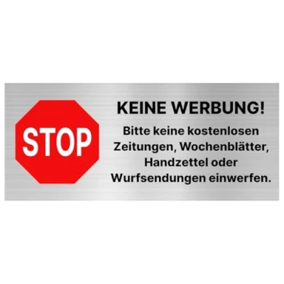 Abbildung von Aufkleber Keine Werbung für Briefkasten Sticker 7x3 cm UV &amp; Witterungsbeständig (5)