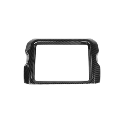 Abbildung von Auto Styling Zierleisten Navigationsdekorationsrahmen Abdeckungsaufkleber Zubehör Für Jeep Wrangler JL 2018 2023 JT Gladiator Rubicon 8,4 Zoll Interieurleisten Trim(Carbon fiber Black)