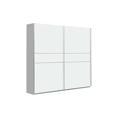 Abbildung von FORTE WINNER PLUS Schrank 170, Kleiderschrank, Schwebetürenschrank Modern Schlafzimmer 2 türig Einlegeböden und Kleiderstange, Weiß / Holzdekor: Sonoma Eiche, 170 cm breit x 210 hoch 61 tief