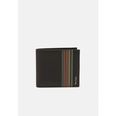 Abbildung von Paul Smith Signature Stripe Block Herren Geldbörse aus schwarzem Leder, Schwarz , M, Klassisch