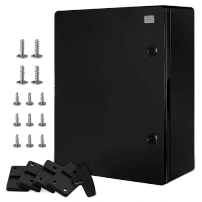 Abbildung von BOXEXPERT ABS Kunststoff Gehäuse, IP65, Wandschrank, Industriegehäuse, Leergehäuse, 500x400x240mm, schwarz, Montageplatte, Verriegelung, Gehäuse der Serie Fleet