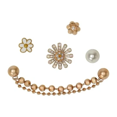 Abbildung von Crocs Schuhanstecker &quot;Jibbitz &quot;Pretty in Gold&quot;&quot;, (Set, 5 tlg., Kein Spielzeug. Nicht für Kinder unter 3 Jahren geeignet), Schuh Charms, Blumenkette zum Anstecken