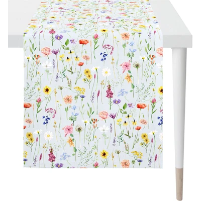 Abbildung von APELT Tischläufer &quot;6815 SPRINGTIME, Frühjahrsdeko, Frühling&quot;, (1 St.), Digitaldruck, mit Frühjahrsblüten, wie auf einer Streublumenwiese