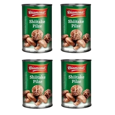 Abbildung von Pamai Pai® Viererpack: 4 x 156g Shiitake Pilze ganz in der Dose Shitake Konserve Pilz