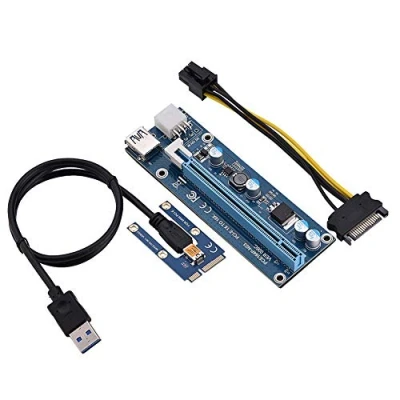 Abbildung von Cuifati PCI E zu Express Adapter, Express16x Extender Riser Adapter mit SATA Netzkabel, 4 6 polige Festkörperkondensatoren für