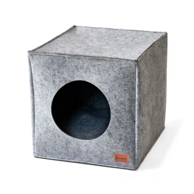 Abbildung von PiuPet® Katzenhöhle inkl. Kissen I Passend für z.B. IKEA® Kallax &amp; Expedit Regal Kuschelhöhle Katze Katzenhaus Katzenkörbchen Katzen Höhle Katzenbett Katzenzelt