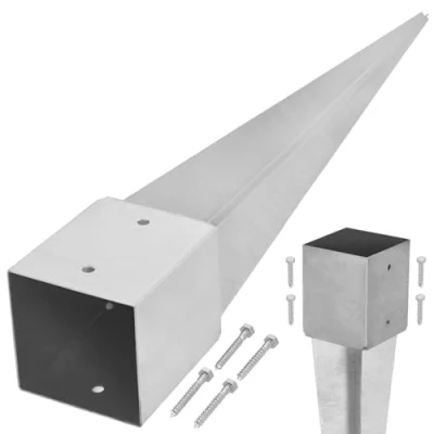 Abbildung von KOTARBAU® Einschlagbodenhülse 121 x mm Länge 900 Feuerverzinkt Pfostenträger Stahl Einschlaghülse für Vierkantholzpfosten Bodenhülse Anker Erdanker Bodenanker Holzpfosten
