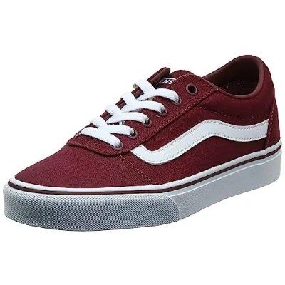 Abbildung von Vans Ward Canvas, Damen Low Top Trainer, Rot ((Canvas) Burgundy Olq), 34.5 EU