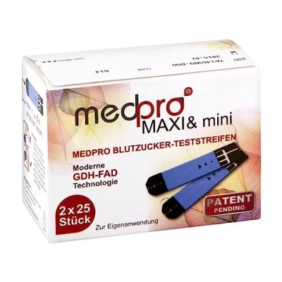 Abbildung von Medpro Maxi &amp; Mini Blutzucker Teststreif.single