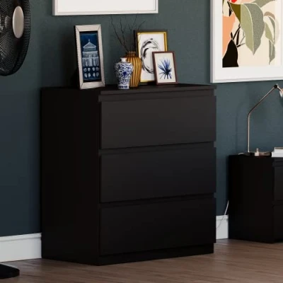 Abbildung von Vida Designs Kommode Denver, Schwarz, 3 Drawer