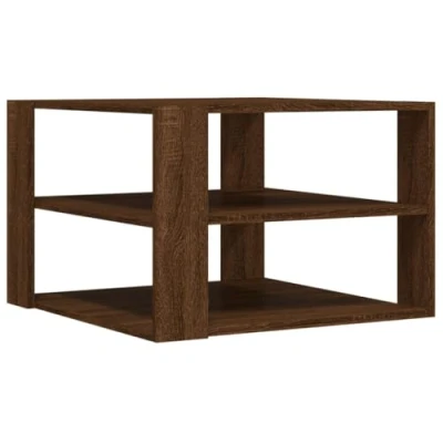 Abbildung von vidaXL Couchtisch, Beistelltisch mit Stauraum, Sofatisch Kaffeetisch für Wohnzimmer, Teetisch Wohnzimmertisch, Braun Eichen Optik Holzwerkstoff