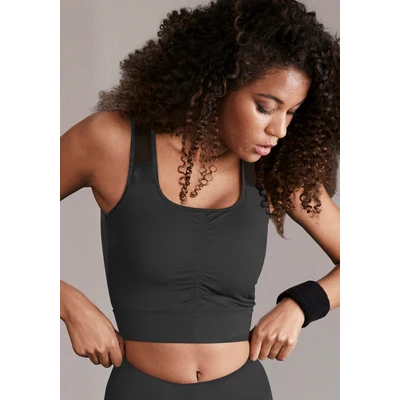 Abbildung von LASCANA ACTIVE Crop Top &quot; Sport Top&quot;, mit Raffung und Mesheinsätze