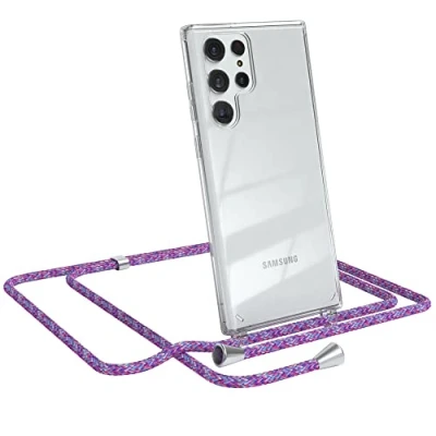 Abbildung von EAZY CASE Handykette kompatibel mit Samsung Galaxy S22 Ultra 5G Handyhülle Umhängeband, Handykordel Schutzhülle, Silikonhülle, Hülle, Stylische Kette für Smartphone, Unicorn