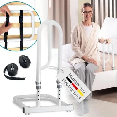 Abbildung von aktivshop Bett Aufstehhilfe, belastbar bis 60 kg, höhenverstellbarer Haltegriff