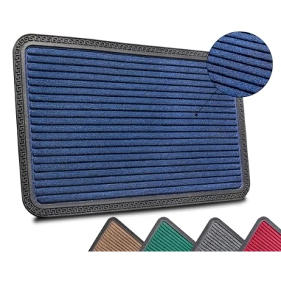 Abbildung von Hanse Home Fußmatte für Innen und Außen Schmutzfangmatte rutschfest Fussmatte Waschbar &amp; Wetterfest, Türmatte Fußabtreter Flur, Terrasse, Eingangsbereich 45x75cm, Blau