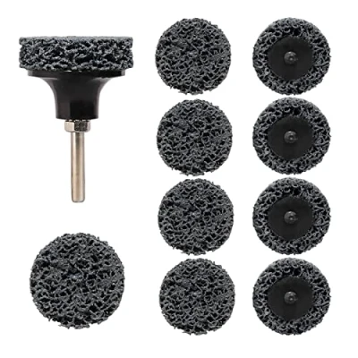 Abbildung von Shineboc Grobschleifscheibe, 10 Stücke 2 inch (50mm) CSD Scheibe Schleifscheibe, Nylongewebe für schleifens Polierens Rostentfernung zum Metall Stahl Edelstahl (Schwarz)