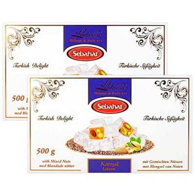 Abbildung von Sebahat Türkischer Honig Turkish Delight Lokum mit Nüssen im 2er Set à 500 g