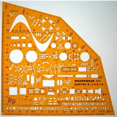 Abbildung von Rumold Schablone Elektrowinkel Kunststoff orange/transparent