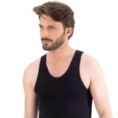 Abbildung von Eminence Herren Reine Baumwolle Tank Top Tanktop, Schwarz, XL