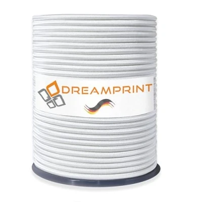 Abbildung von Dreamprint Expanderseil 100m Weiß 4mm Ø Gummiseil, Planenseil, elastisches Seil für Innen &amp; Außen Wetterfest Reißfest Ideal Ladungssicherung, Planenbefestigung, Camping Outdoor