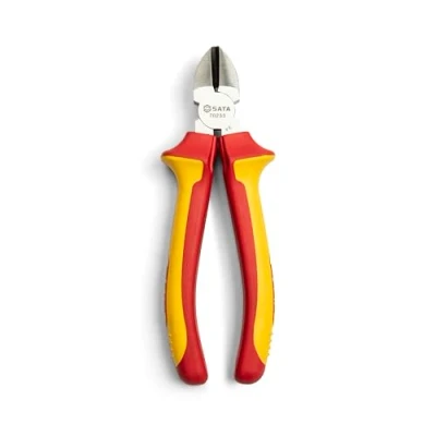 Abbildung von SATA ST70233ST, VDE Isolierter Seitenschneider 190 mm/7 inch mit rutschfestem TPE Griff und Körper aus Chrom Nickel Stahl für hohe Belastbarkeit