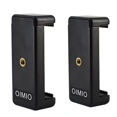 Abbildung von OIMIO Universal Handy Stativ Halterungsadapter, Clip Verbindungskopf für Einbeinstativ, Selfie Stick, DSLR, Reisen, flexibles Mini und mehr (2 Stück)