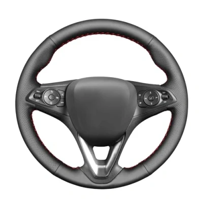Abbildung von MEWANT Lenkradbezug für Opel Astra (K) / Corsa (E) Crossland X/Grandland X/Insignia (CT) B/Karl/Zafira (C) Custom Design aus Kunstleder Mikrofaser Leder