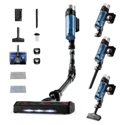 Abbildung von Rowenta RH20C2 X Force Flex 9.60 Allergy Aqua RH20C2WO, Akku Stabstaubsauger, Blau/Schwarz, 250 W, 0.4 liters, 83 Dezibel