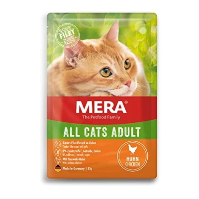 Abbildung von mera Cats Adult Katzennassfutter Huhn 12x85 g