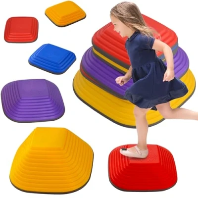 Abbildung von AIYAPLAY Stapelspielzeug 6 tlg. Balanciersteine in Quadratischform, Stapelbar &amp; Rutschfest, (Stapelsteine, tlg), bis 80 kg Belastbar, für 3 8 Jahre Kinder, Bunt
