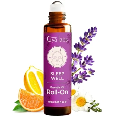 Abbildung von Gya Labs Sleep Well Essential Oil Roll on 100% reines und natürliches Aromatherapie Schlaföl für guten Nachtschlaf Mischung mit beruhigenden Ölen wie Kamille &amp; Lavendelöl (10ml)